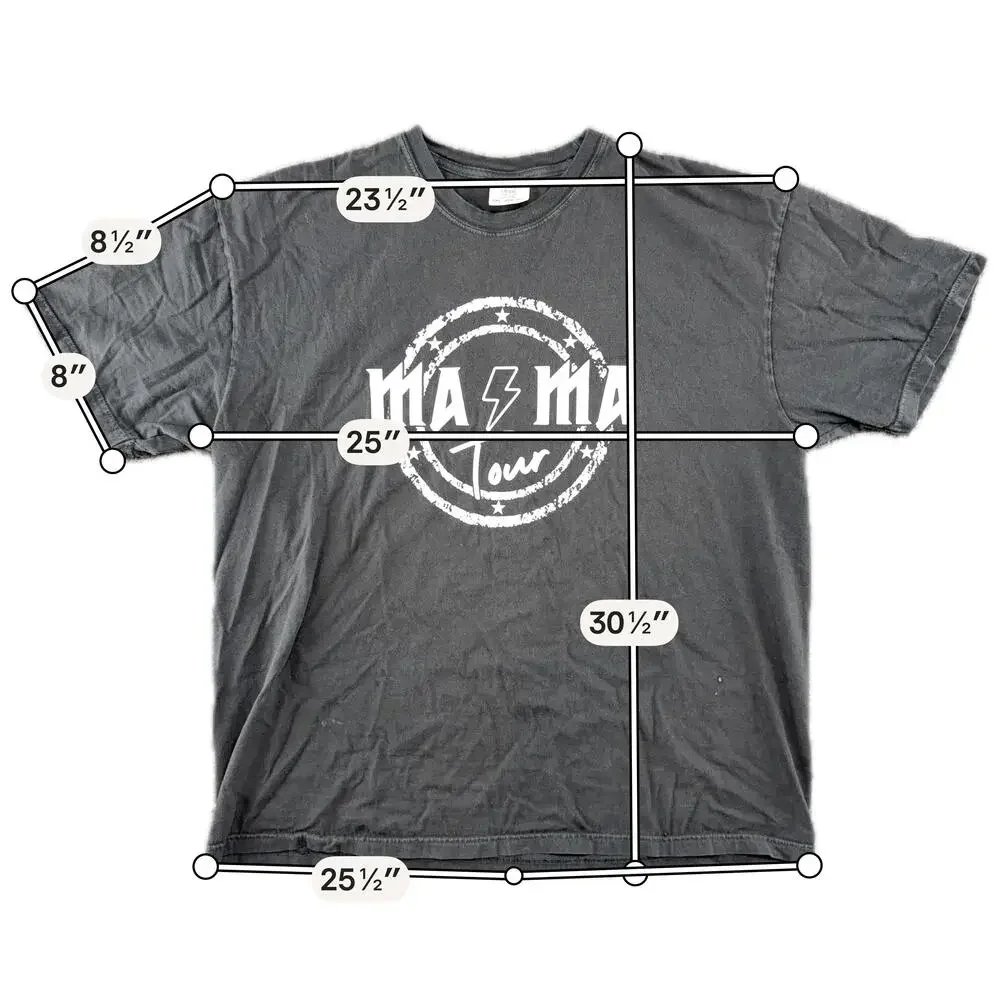 Mama Tour Comfort Colors Shirt Womens 2XL Gray Motherhood Mom Life Oversize Gym